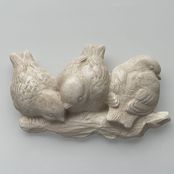 Hen Feathers Wall Decor Vintage Hen Feathers Bird Trio Plaque